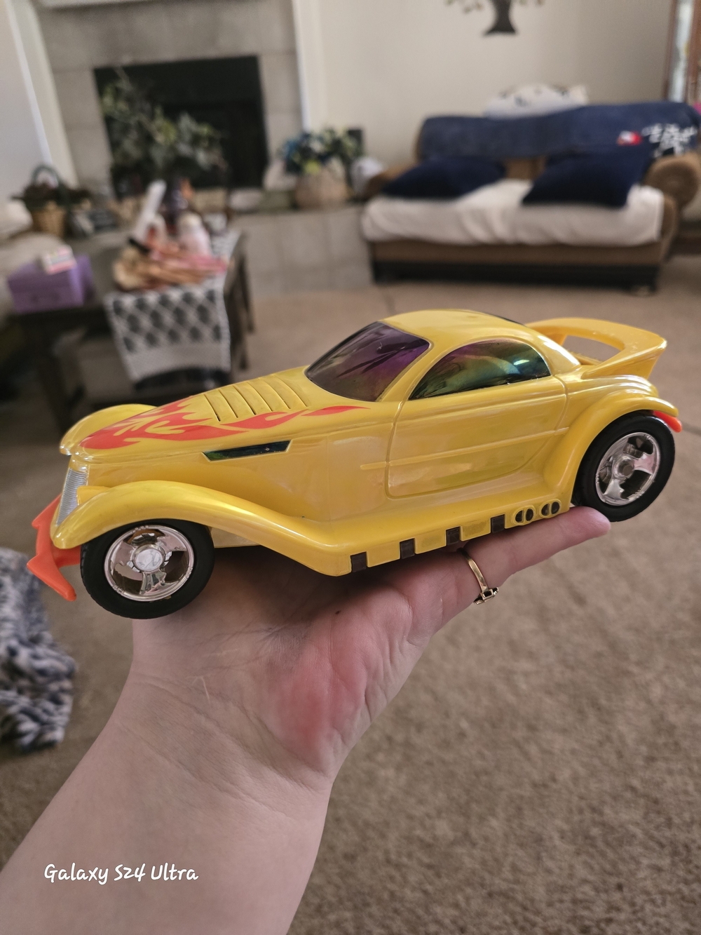 Yellow Flaming Hot Rod Toy Car - Kids Toys